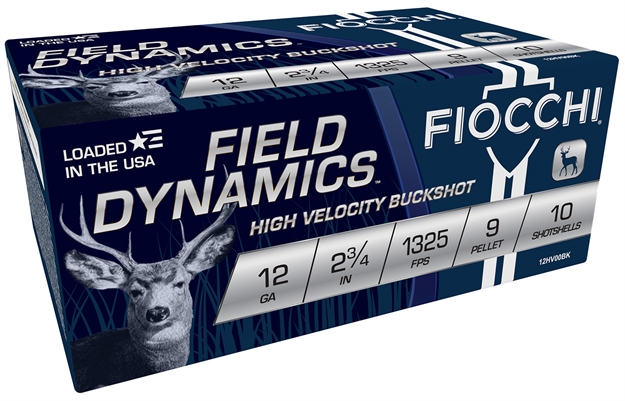 Picture of  Fiocchi 12Hv9p Field Dynamics  12Gauge 2.75" 9Pellets 00Buck Shot 10 Per Box/25 Case