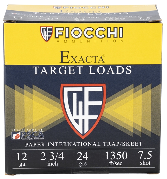 Picture of Fiocchi 12Pin247 Exacta Target Paper International 12 Gauge 2.75" 24 GM 7.5 Shot 25 Bx/ 10 CS