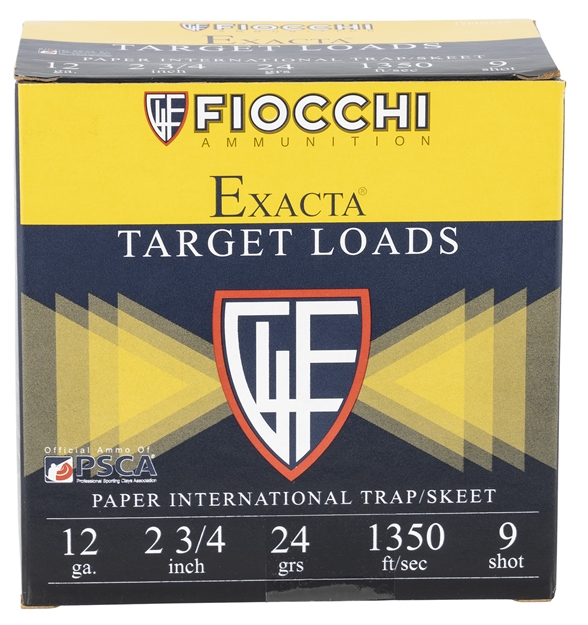 Picture of Fiocchi 12Pin249 Exacta Target Paper International 12 Gauge 2.75" 24 GM 9 Shot 25 Bx/ 10 CS