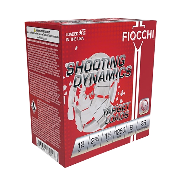 Picture of Fiocchi 12 GA Shooting Dynamics Shotshells 2-3/4" 1-1/8Oz #8 Shot 1250 Fps 25Rd/Box 12SD18X8