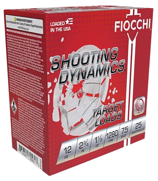 Picture of  Fiocchi 12Sdhv75 Shooting Dynamics Target 12Gauge 2.75" 1 1/8Oz 7.5Shot 25 Per Box/10 Case 762344712802