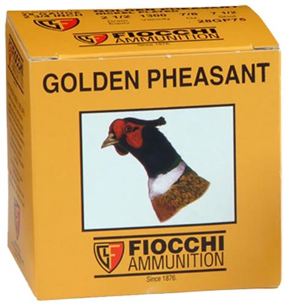 Picture of Fiocchi Golden Pheasant Shotshell 20 Ga, 3 In, No. 5, 1-1/4Oz, Max Dr, 1200 Fps, 25 Rnd Per Box 203GP5 762344702490