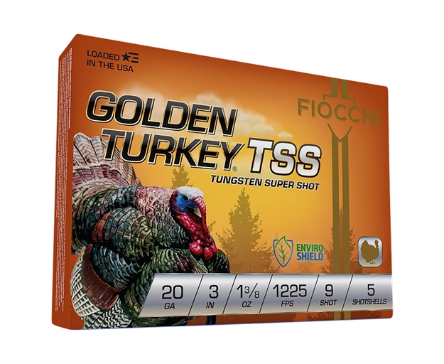 Picture of  Fiocchi 203Tss9 Golden Turkey Tss 20Gauge 3" 1 3/8Oz 9Shot 5 Per Box/10 Case 762344713007