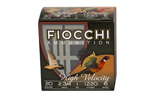 Picture of Fiocchi High-Velocity Shotshell 20 Ga, 2-3/4 In, No. 6, 1Oz, 1220 Fps, 25 Rnd Per Box 20HV6