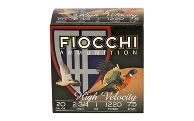 Picture of Fiocchi High-Velocity Shotshell 20 Ga, 2-3/4 In, No. 7-1/2, 1Oz, 2-3/4 Dr, 1220 Fps, 25 Rnd Per Box 20HV7.5 762344700977