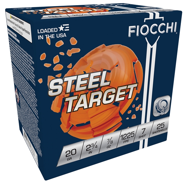 Picture of  Fiocchi 20Slr7 Steel Target  20Gauge 2.75" 7/8Oz 7Shot 25 Per Box/10 Case