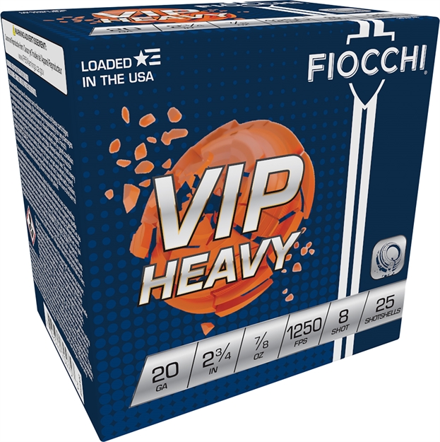 Picture of  Fiocchi 20Viph8 Exacta Target Vip Heavy 20Gauge 2.75" 7/8Oz 8Shot 25 Per Box/10 Case