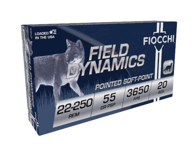 Picture of Fiocchi Centerfire Rifle Ammo 22-250 Rem, 55 Gr, Psp Pointed Soft Point, 3,650 Fps, 20 Rnd 762344707433
