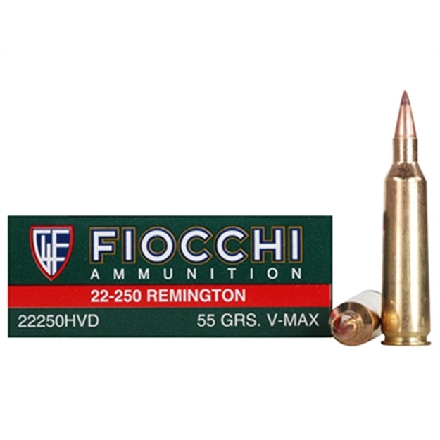 Picture of Fiocchi 22250Hvb Field Dynamics  22-250Rem 40Gr Hornady V Max 20 Per Box/10 Case 762344711034