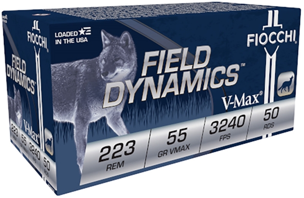 Picture of  Fiocchi 223Hvc50 Field Dynamics  223Rem 55Gr Hornady V Max 50 Per Box/20 Case 762344712048