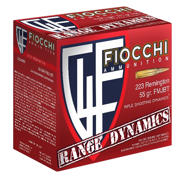 Picture of Fiocchi 223Ard10 Range Dynamics 223 Remington/5.56 Nato 55 GR Full Metal Jacket Boat Tail 100 Bx/ 10 CS