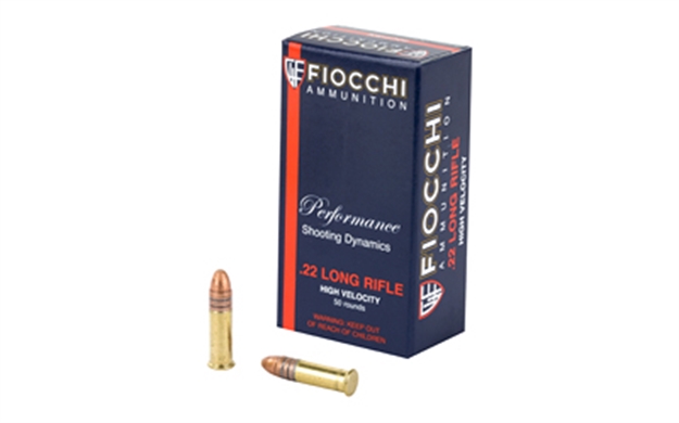 Picture of  Fiocchi 22Fhvcrn Field Dynamics High Velocity 22Lr 40Gr Copper Plated Solid Point 50 Per Box/100 Case
