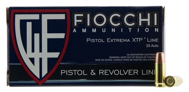Picture of Fiocchi 25Xtp Extrema 25Acp 35Gr Xtp HP 50Box/10Case