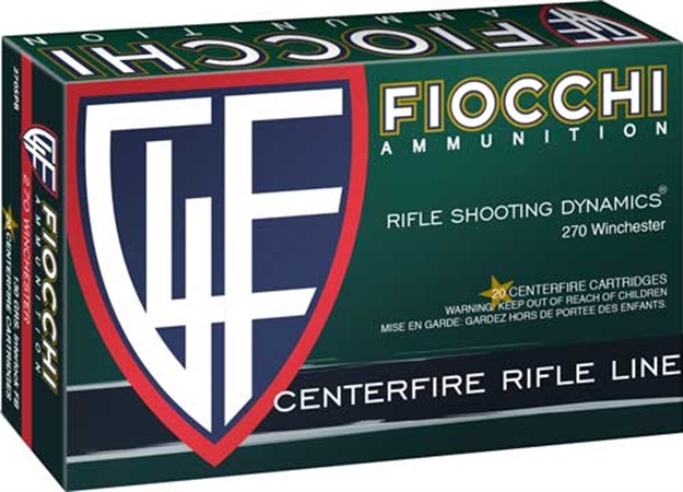 Picture of Fiocchi Centerfire Rifle Ammo 270 Win, 130 Gr, Psp Pointed Soft Point, 3,010 Fps, 20 Rnd 762344704265 -
