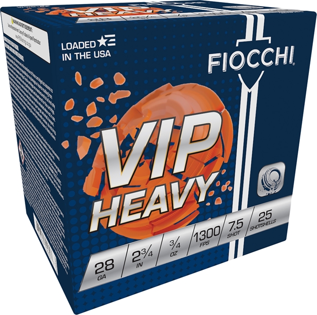 Picture of  Fiocchi 28Viph75 Exacta Target Vip Heavy 28Gauge 2.75" 3/4Oz 7.5Shot 25 Per Box/10 Case 762344704807