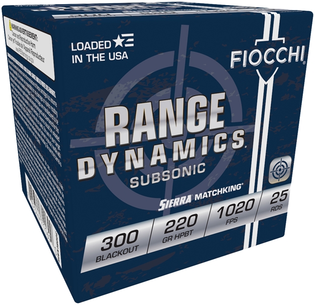 Picture of  Fiocchi 300Blkmb Range Dynamics  300Blackout 220Gr Sierra Matchking Bthp 25 Per Box/20 Case