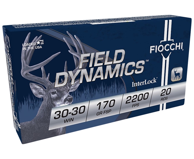 Picture of  Fiocchi 3030C Field Dynamics Interlock 30-30 Win 170 GR Flat Soft Point (Fsp) 20 Per Box/ 10 CS