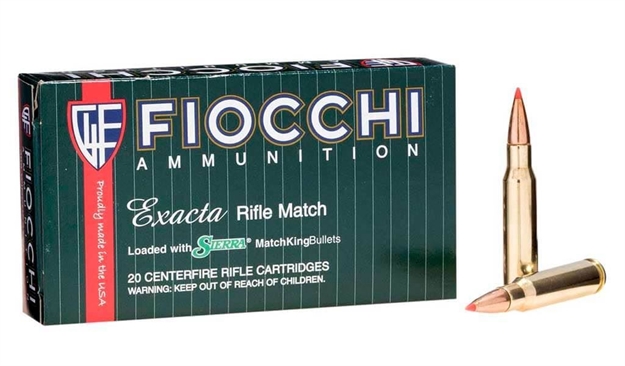 Picture of Fiocchi .308 Winchester 168Gr Exacta Match Sierra Matchking AmmoÂ - Box OF 20