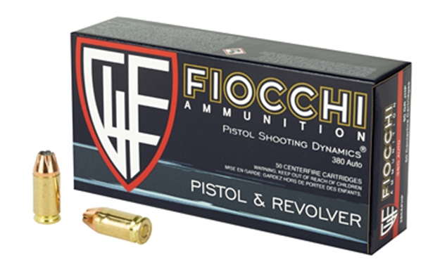 Picture of Fiocchi Pistol Shooting Dynamics Pistol Ammo 380 Acp, Jhp, 90 Gr, 975 Fps, 50 Rnd, Boxed 762344001821