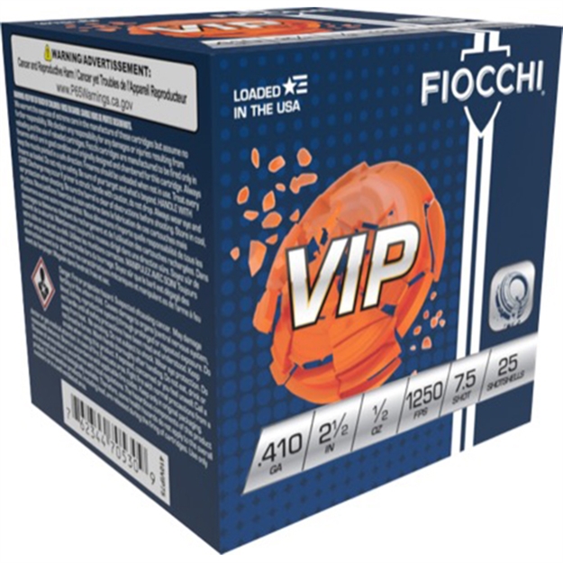 Picture of Fiocchi Vip 410 2.5" 1/2Oz #7.5 1250Fps 250Rd Case Lot 410VIP75 762344852591