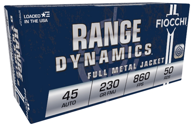 Picture of Fiocchi Shooting Dynamics Pistol Ammo 45 Acp, Fmj, 230 Gr, 875 Fps, 50 Rnd, Boxed 45A500