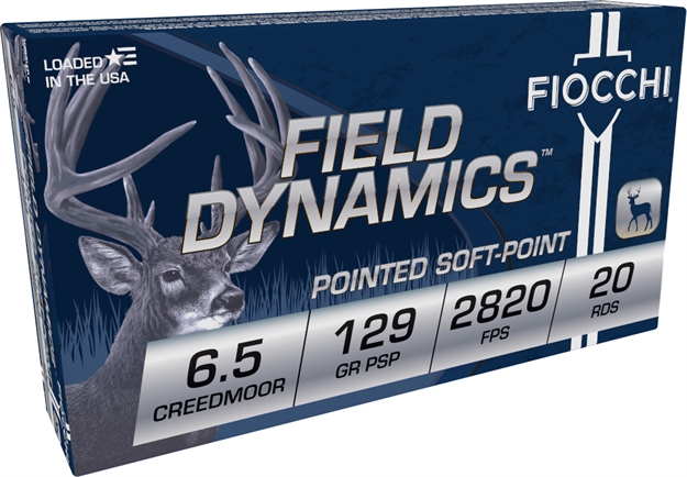 Picture of  Fiocchi 65Cmb Field Dynamics  6.5Creedmoor 129Gr Pointed Soft Point 20 Per Box/10 Case 762344712123