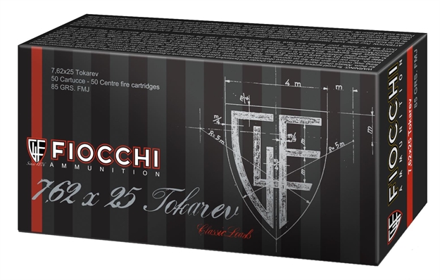 Picture of Fiocchi 762Tok Heritage  7.62X25mmtokarev 88Gr Full Metal Jacket 50 Per Box/20 Case 762344042626