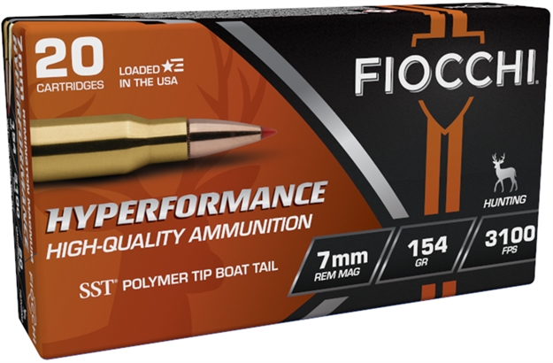 Picture of Fiocchi Centerfire Rifle Ammo 7Mm Mag, 154 Gr, Sst Hornady Ballistic Tip, 3,100 Fps, 20 Rnd 7RMHSA