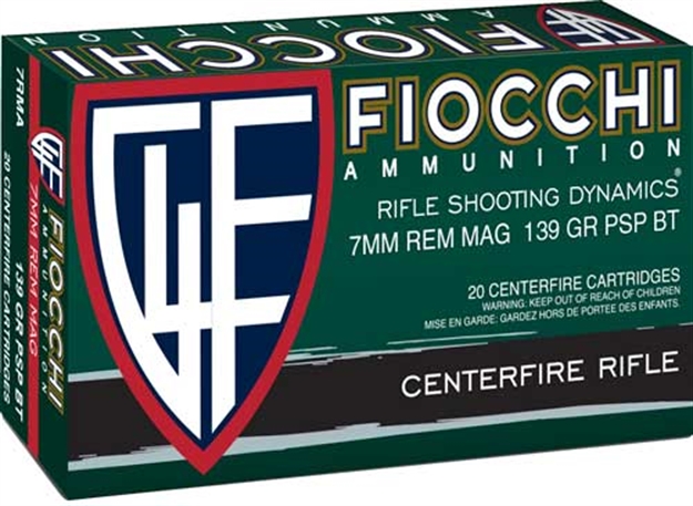 Picture of Fiocchi Centerfire Rifle Ammo 7Mm Mag, 139 Gr, Psp Pointed Soft Point, 3,150 Fps, 20 Rnd 7RMA