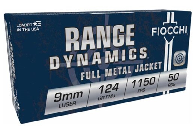 Picture of Fiocchi 9Apb Range Dynamics  9Mmluger 124Gr Full Metal Jacket 50 Per Box/20 Case 762344001678 -