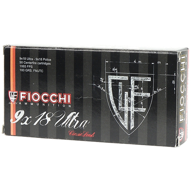 Picture of  Fiocchi 9X18 Heritage  9X18mmultra 100Gr Full Metal Jacket Truncated Cone 50 Per Box/20 Case 762344033822