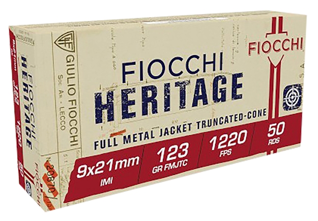 Picture of  Fiocchi 9X21 Heritage  9X21mmimi 123Gr Full Metal Jacket Truncated Cone 50 Per Box/20 Case 762344001708
