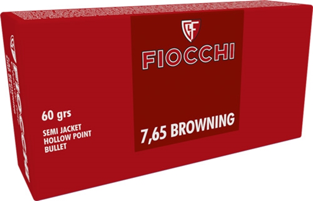 Picture of Fiocchi 7.65 Browning 60Gr Sjhp 50Rd 20Bx/Cs < 70765400