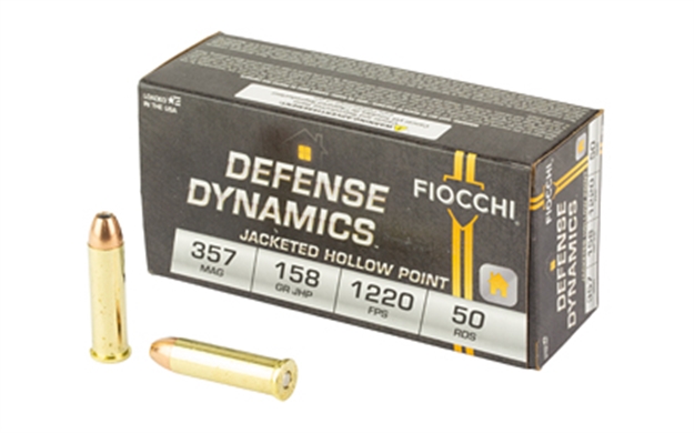 Picture of  Fiocchi 357B Defense Dynamics  357Mag 158Gr Jacketed Hollow Point 50 Per Box/20 Case 762344709918