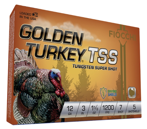 Picture of  Fiocchi 123Tss9 Golden Turkey Tss 12Gauge 3" 1 5/8Oz 9Shot 5 Per Box/10 Case 762344713021