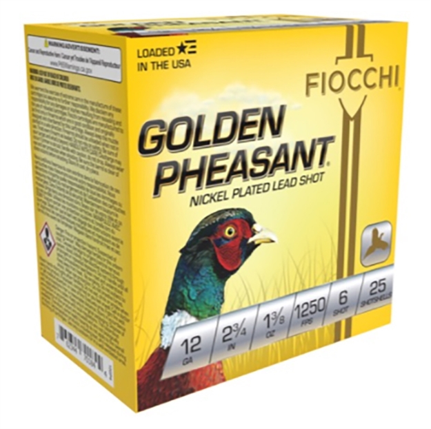 Picture of  Fiocchi 12Gp6 Golden Pheasant Extrema 12Gauge 2.75" 1 3/8Oz 6Shot 25 Per Box/10 Case 762344701868