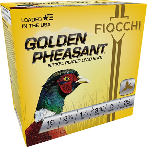 Picture of Fiocchi Golden Pheasant 16Ga 2.75" 1-1/8 #5 25Rd 10Bx/Cs 16GP5