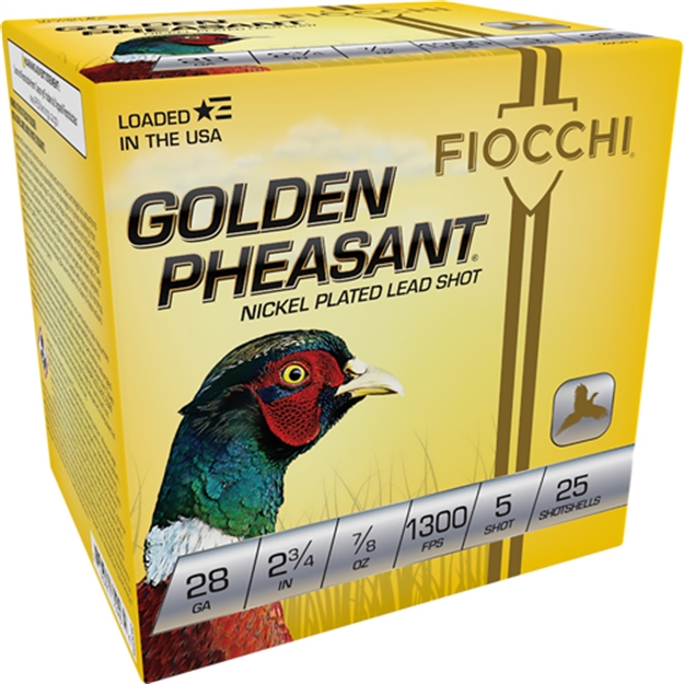 Picture of Fiocchi Golden Pheasant 28Ga 2.75" 7/8Oz #5 25Rd 10Bx/Cs 28GP5