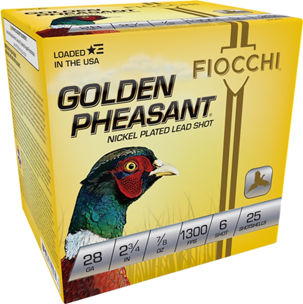 Picture of Fiocchi Golden Pheasant 28Ga 2.75" 7/8Oz #6 25Rd 10Bx/Cs 28GP6