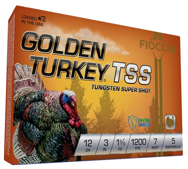 Picture of  Fiocchi 123Tss7 Golden Turkey Tss 12Gauge 3" 1 5/8Oz 7Shot 5 Per Box/10 Case