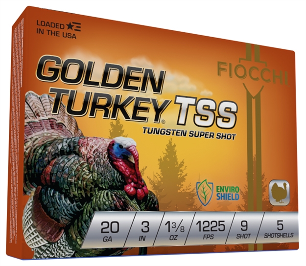 Picture of  Fiocchi 203Tss9 Golden Turkey Tss 20Gauge 3" 1 3/8Oz 9Shot 5 Per Box/10 Case 762344713007