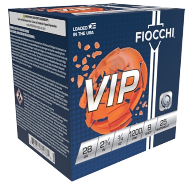 Picture of Fiocchi Vip Load 28Ga 2.75" 2.00Dr 3/4 OZ #8 28VIP8
