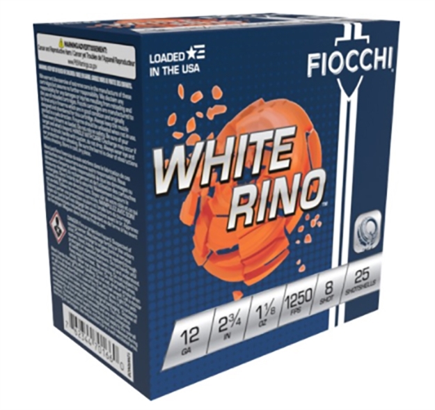 Picture of Fiocchi White Rino 12Ga 2 3/4" 1 1/8Oz #8 12WRNO8