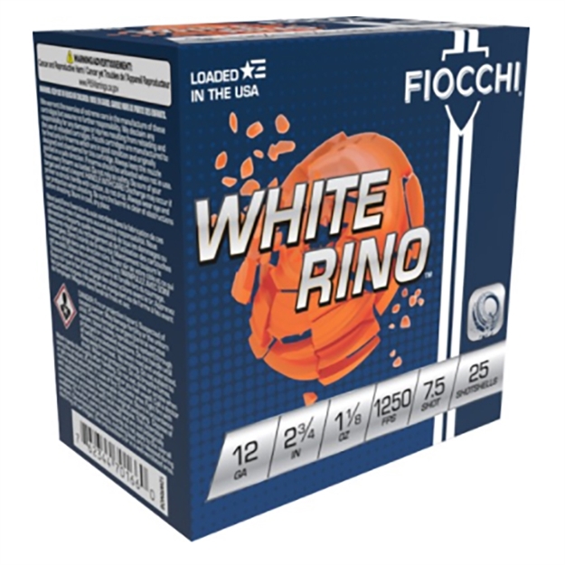 Picture of Fiocchi White Rino 12Ga 2 3/4" 1 1/8Oz #7.5 12WRNO75