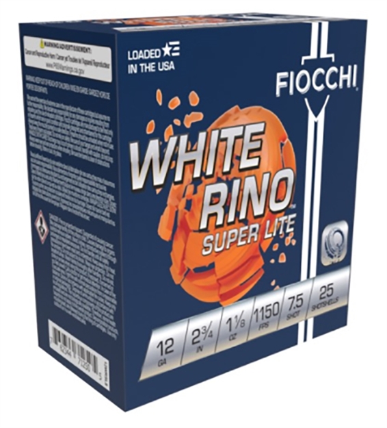 Picture of Fiocchi White Rino 12Ga 2 3/4" 1 1/8Oz SL #7.5 12WRSL75 762344865065