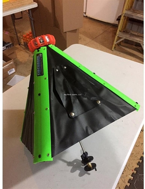 Picture of Fire House Lighted Tip-Up, Green Canvas, Red & White Light