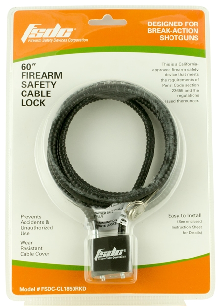 Picture of Firearm Safety Devices Cl1850rkd Cable Gun Lock  Black