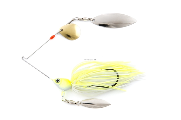 Picture of Fish Head Primal Spinnerbait, With Under Spin, 1/2.Oz.  Chartruse/White