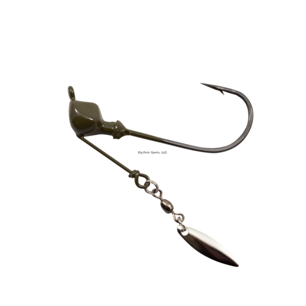 Picture of Fish Head Shake N' Spin Underspin/Wire Keeper, 1/8 Oz. Green Pumpkin