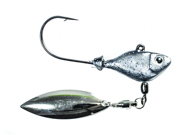 Picture of Fish Head Spin Jighead, 3/8 Oz, 5/0 Hook, Smokin Shad
